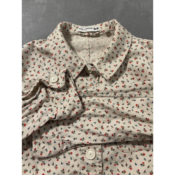 Uniqlo Womens Sz M Ditsy Floral Cottagecore Barn Grandma Preppy Rose Resort Twee - Picture 4 of 15